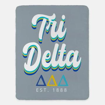 Tri Delta XL 60x80. Retro Sherpa Throw Blanket