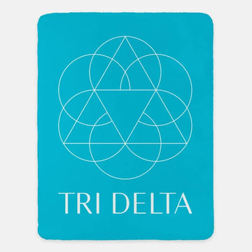 Tri Delta XL 60x80 Blanket - Bright Blue Large Logo