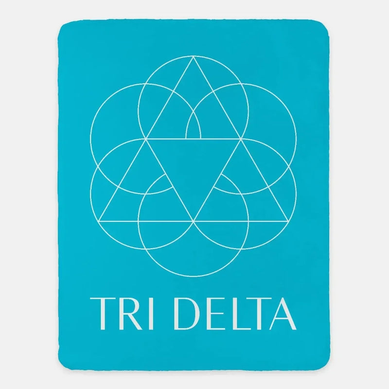 Tri Delta XL 60x80 Blanket - Bright Blue Large Logo