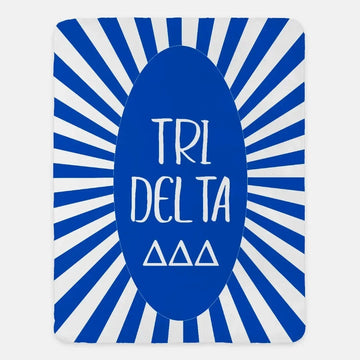Tri Delta XL 60x80 Sherpa Blanket - Blue Starburst