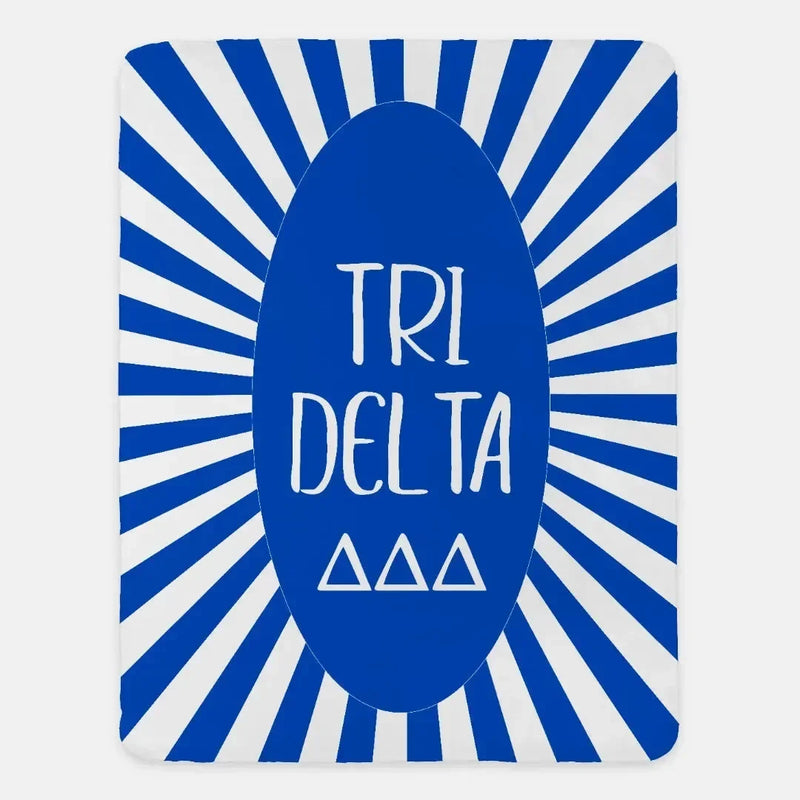 Tri Delta XL 60x80 Sherpa Blanket - Blue Starburst