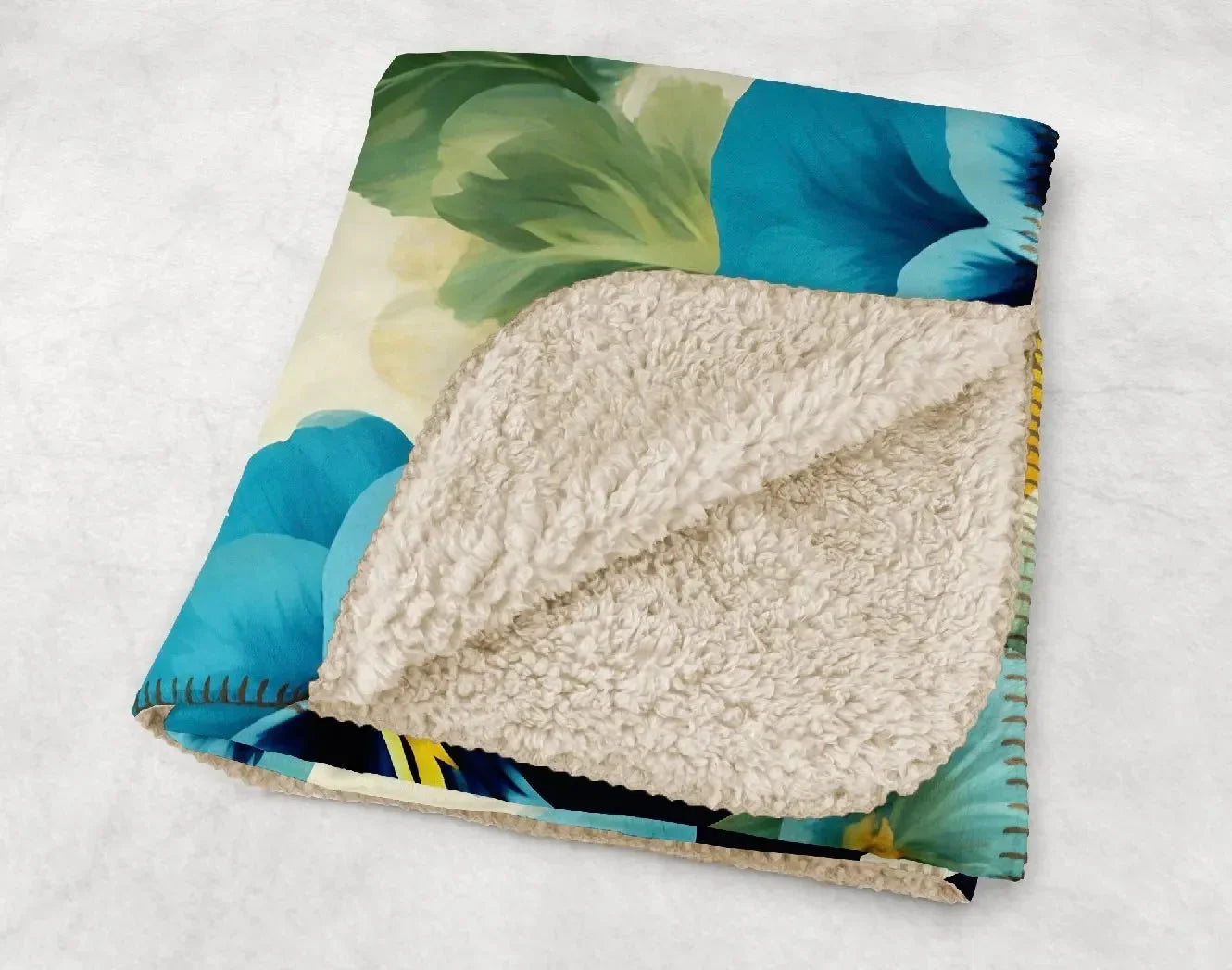 Tri Delta XL 60x80 Sherpa Throw Blanket - Pansies