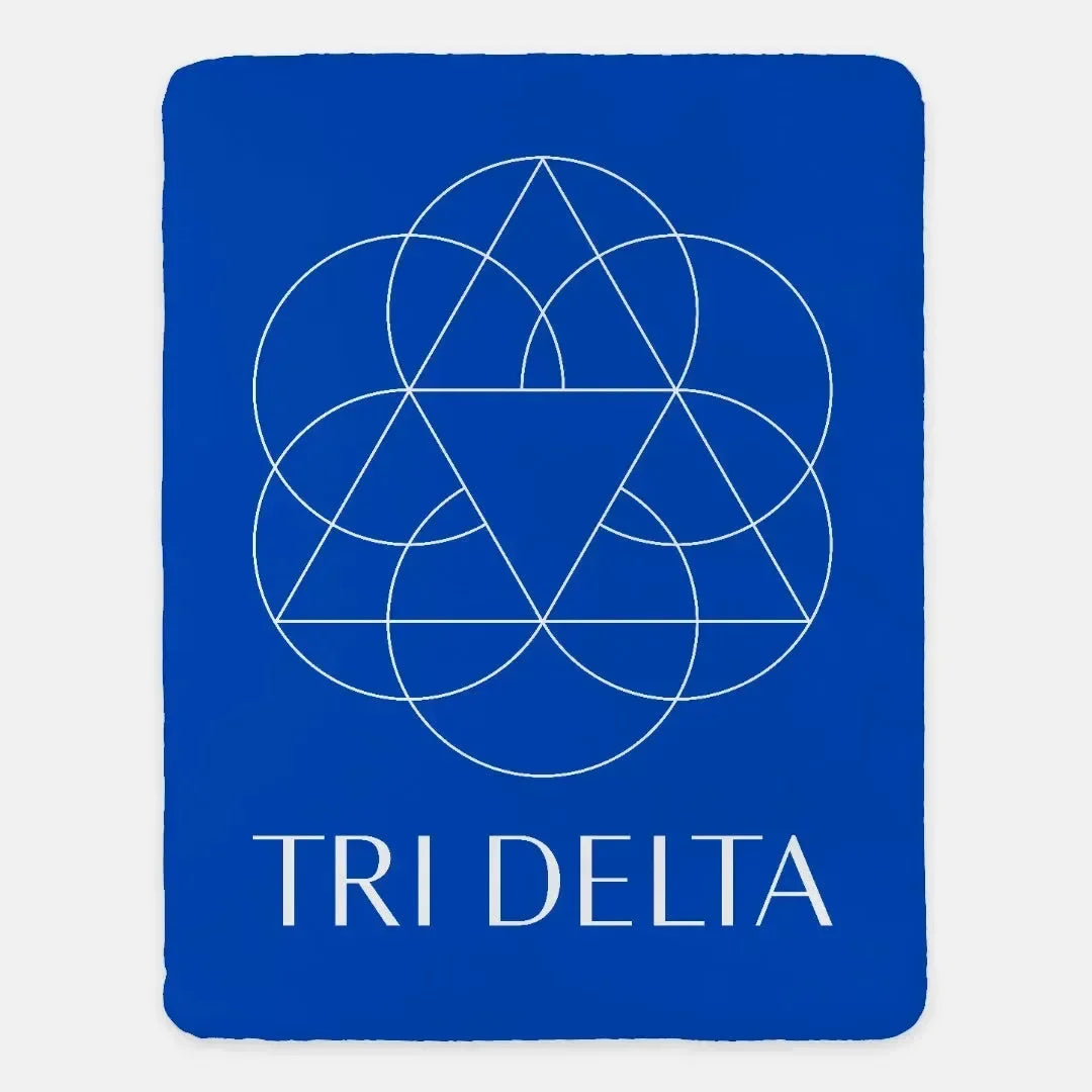 Tri Delta XL 60x80 Throw Blanket - Blue Large Logo