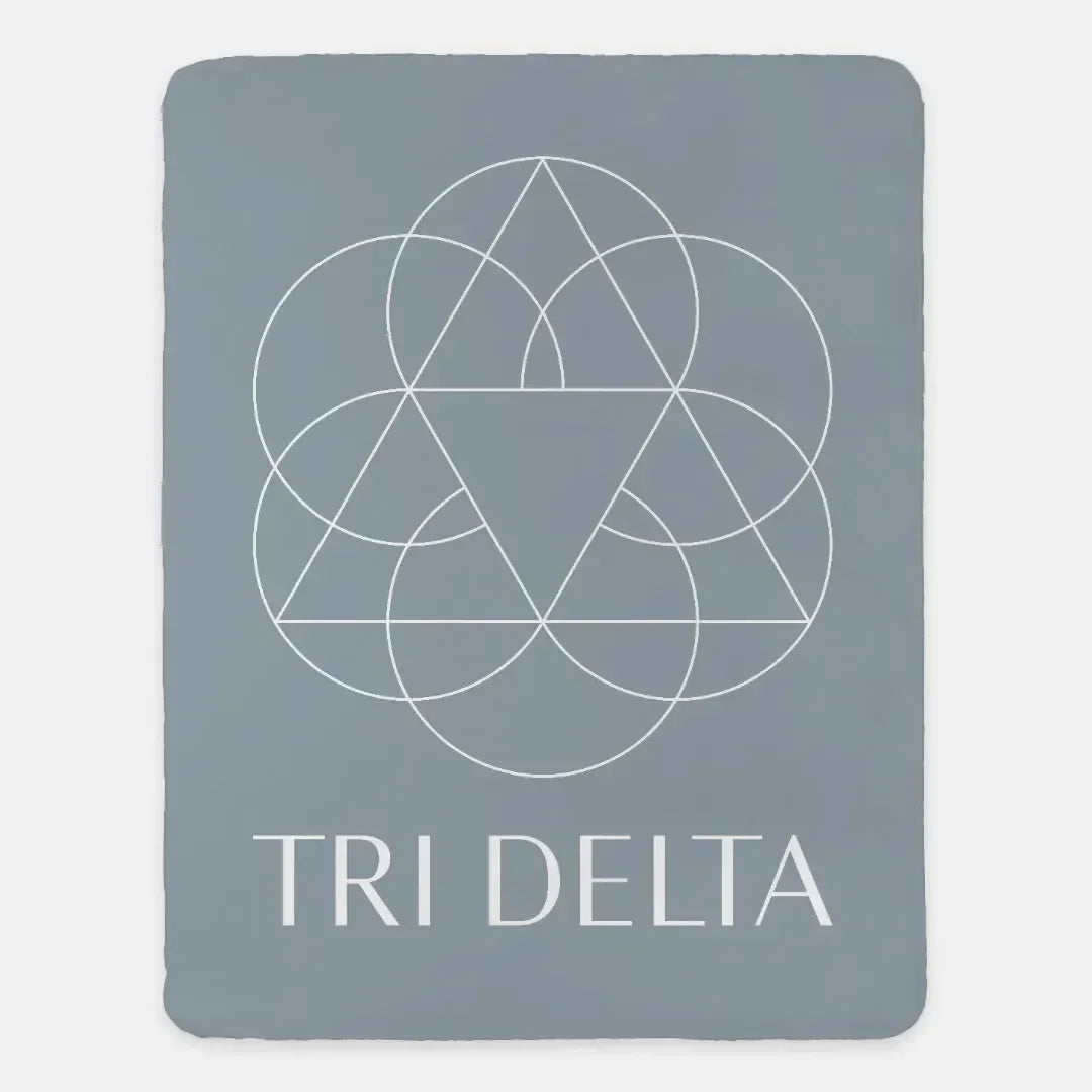 Tri Delta XL 60x80 Traditional Sherpa Blanket - Silver