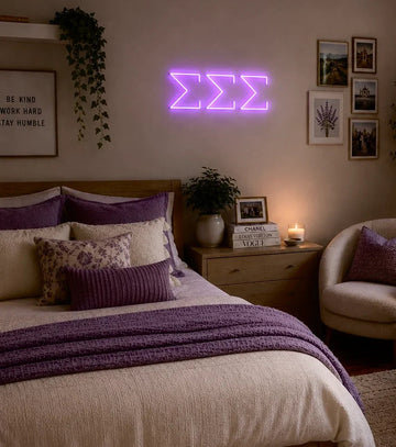 Tri Sigma Greek Letters LED Neon Sign w/ Dimmer