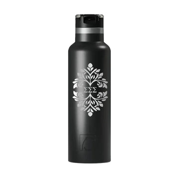 Tri Sigma RTIC 20 oz Ceramic Lined Water Bottle Tumbler - Ornate