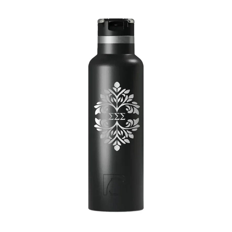 Tri Sigma RTIC 20 oz Ceramic Lined Water Bottle Tumbler - Ornate
