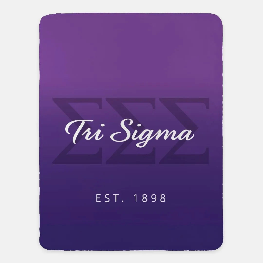 Tri Sigma XL 60x80 Sherpa Blanket Dual Purple Gradient