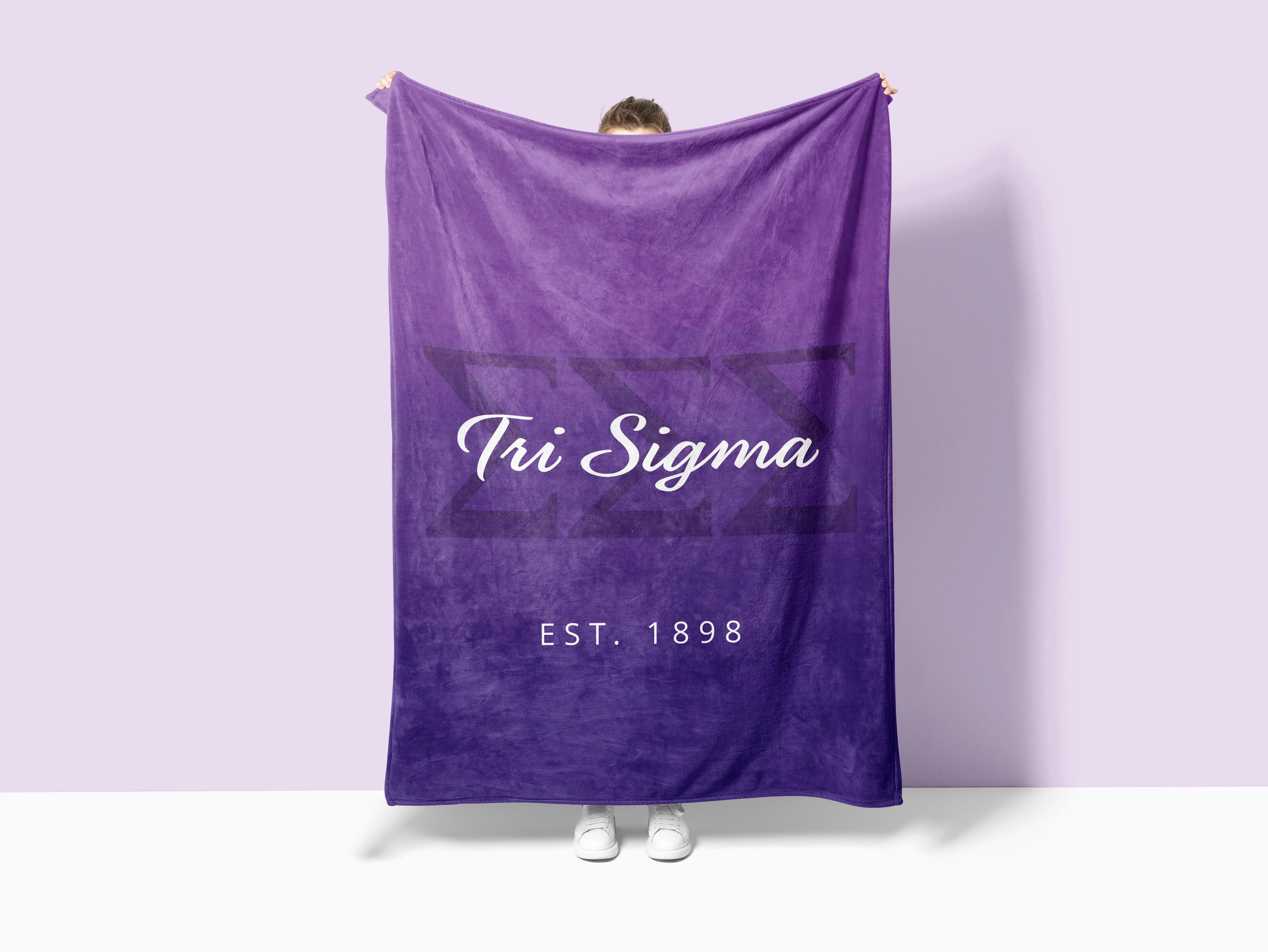 Tri Sigma XL 60x80 Sherpa Blanket Dual Purple Gradient