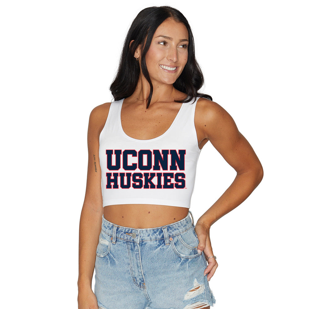 UConn Block Crop Tank Top