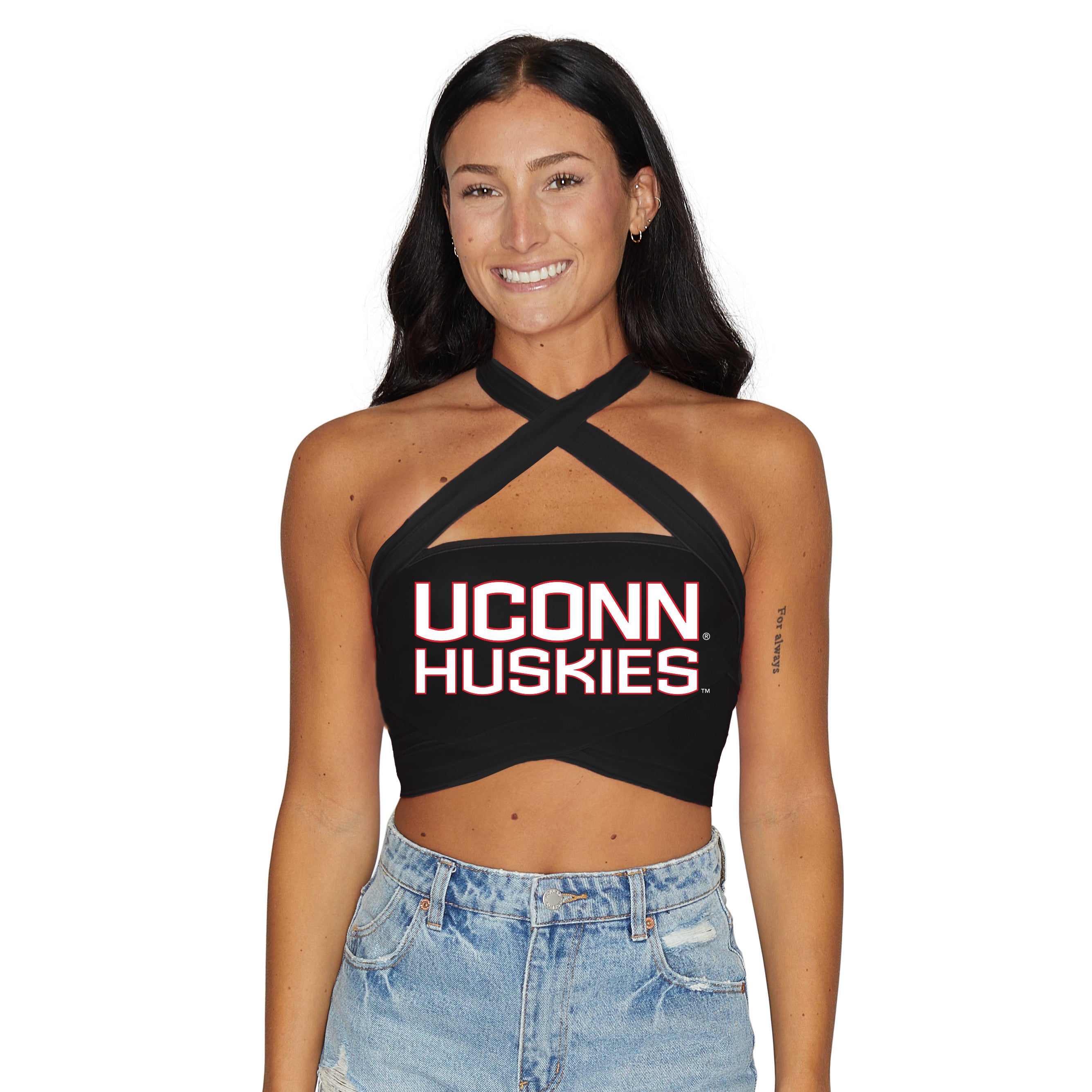 UConn Black Multi Way Bandeau Top
