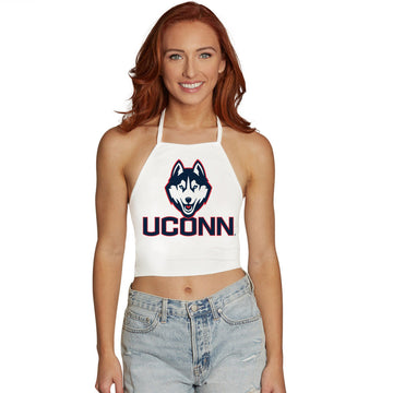 UConn White Halter Top