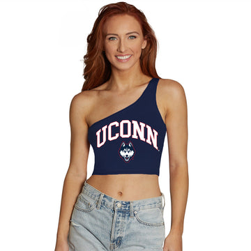 UConn Navy One Shoulder Top