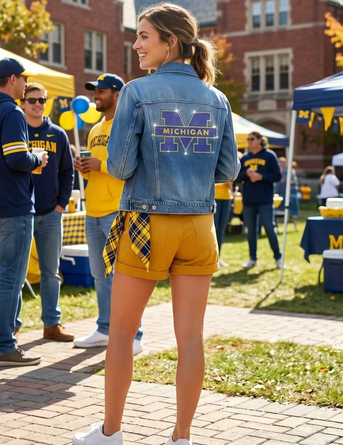 University Of Michigan Block M Blue Denim Jacket