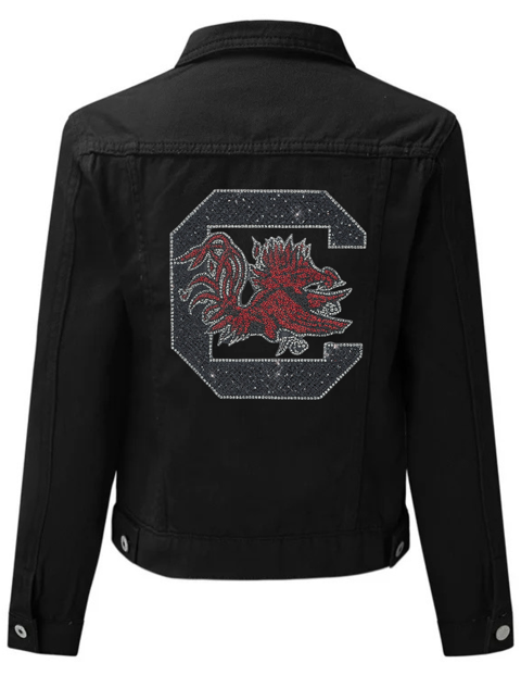 University of South Carolina Gamecock C Black Denim Jacket
