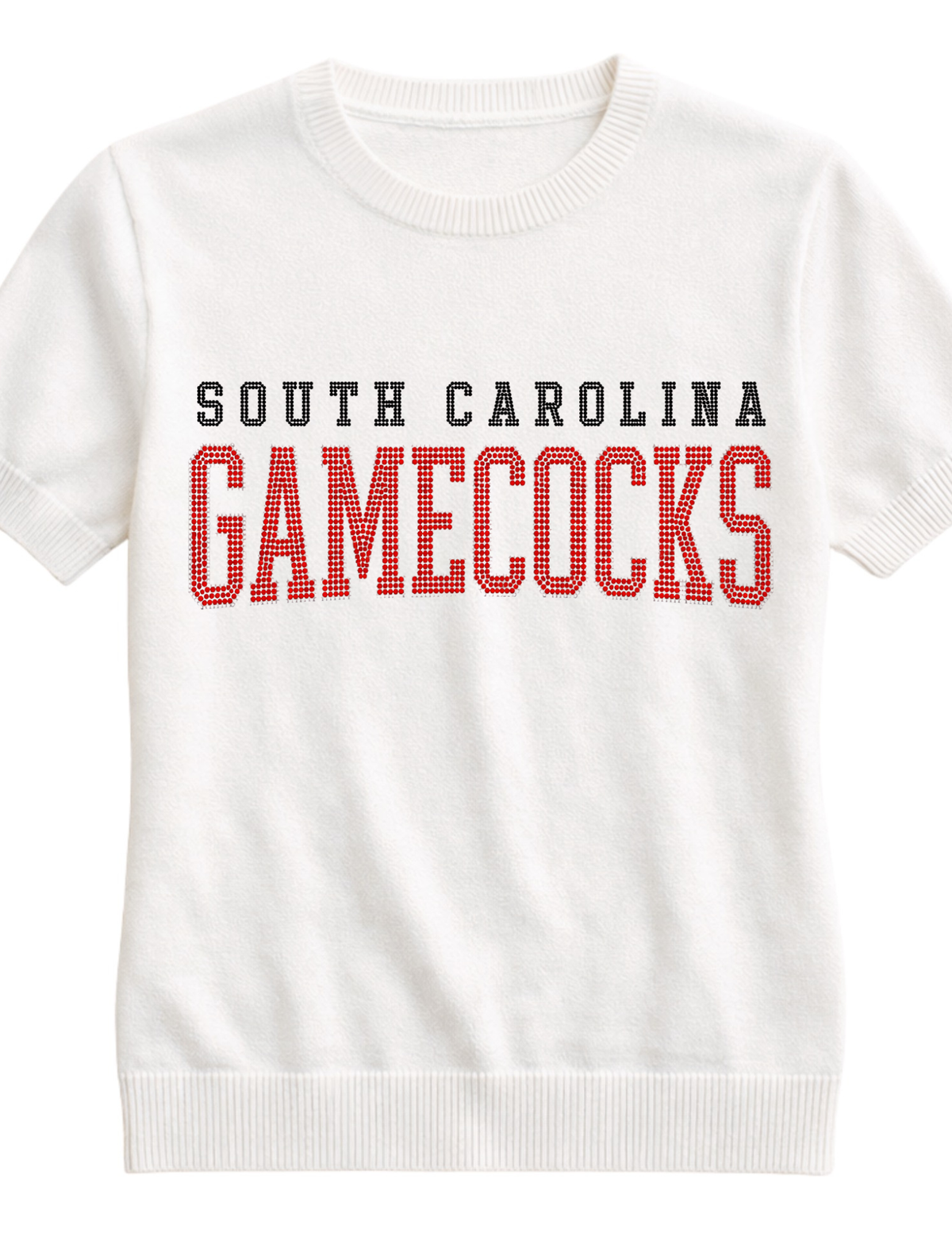 University of South Carolina Gamecocks Script Ivory Short Sleeve Sweater