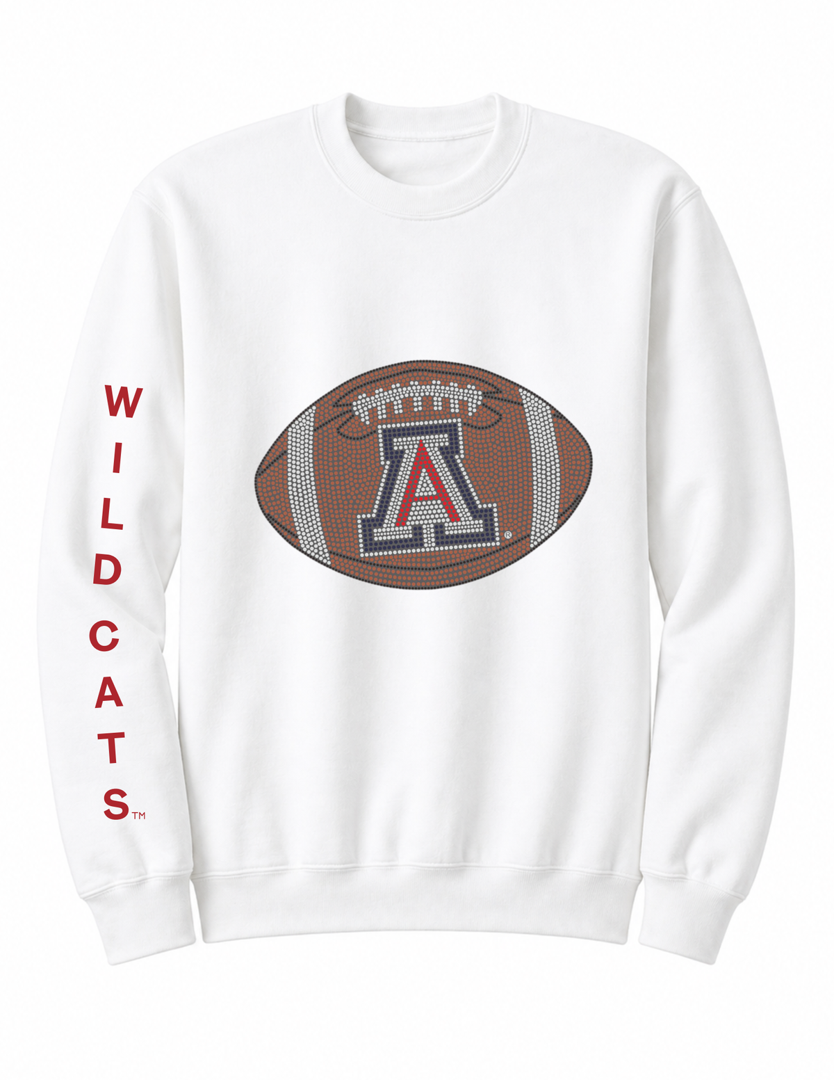 Game Day Sweatshirt, Crewneck White, Univ of Arizona Wildcats Football