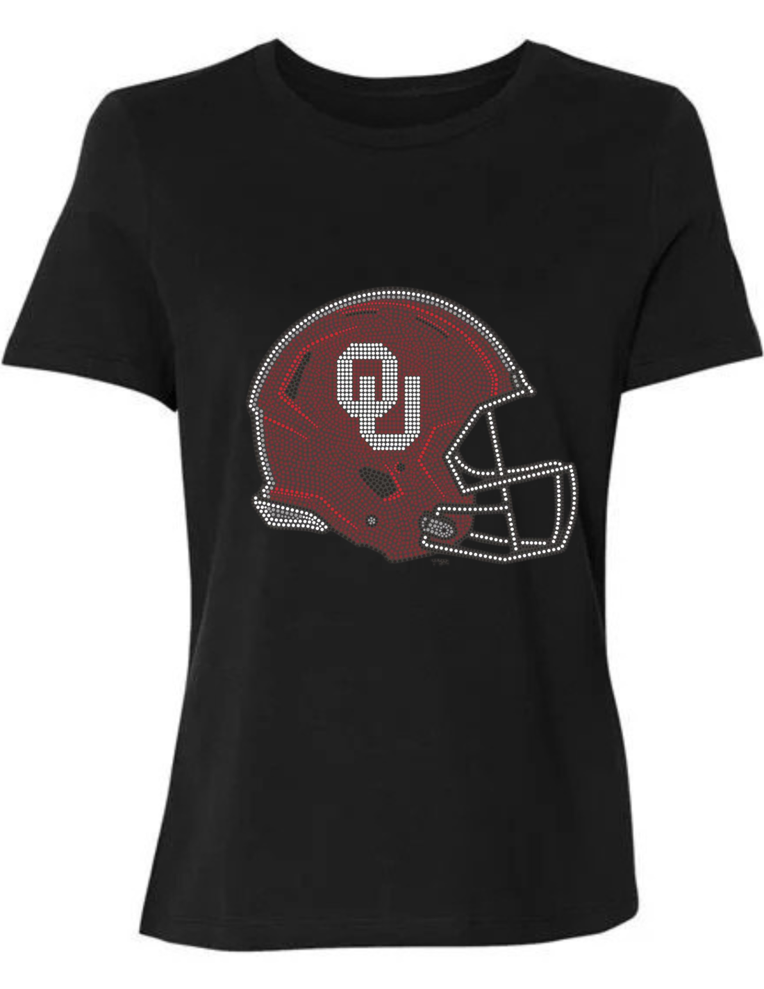 University of Oklahoma Helmet Black Crewneck T-Shirt