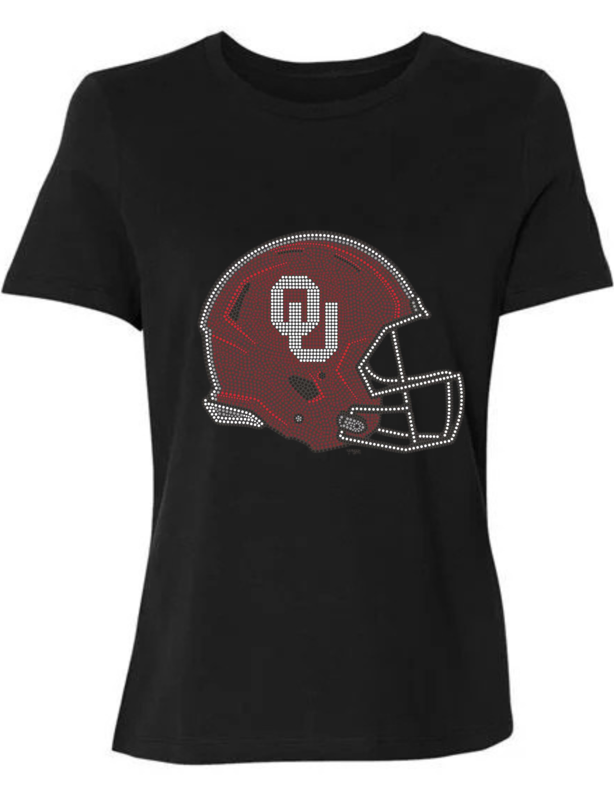 University of Oklahoma Helmet Black Crewneck T-Shirt