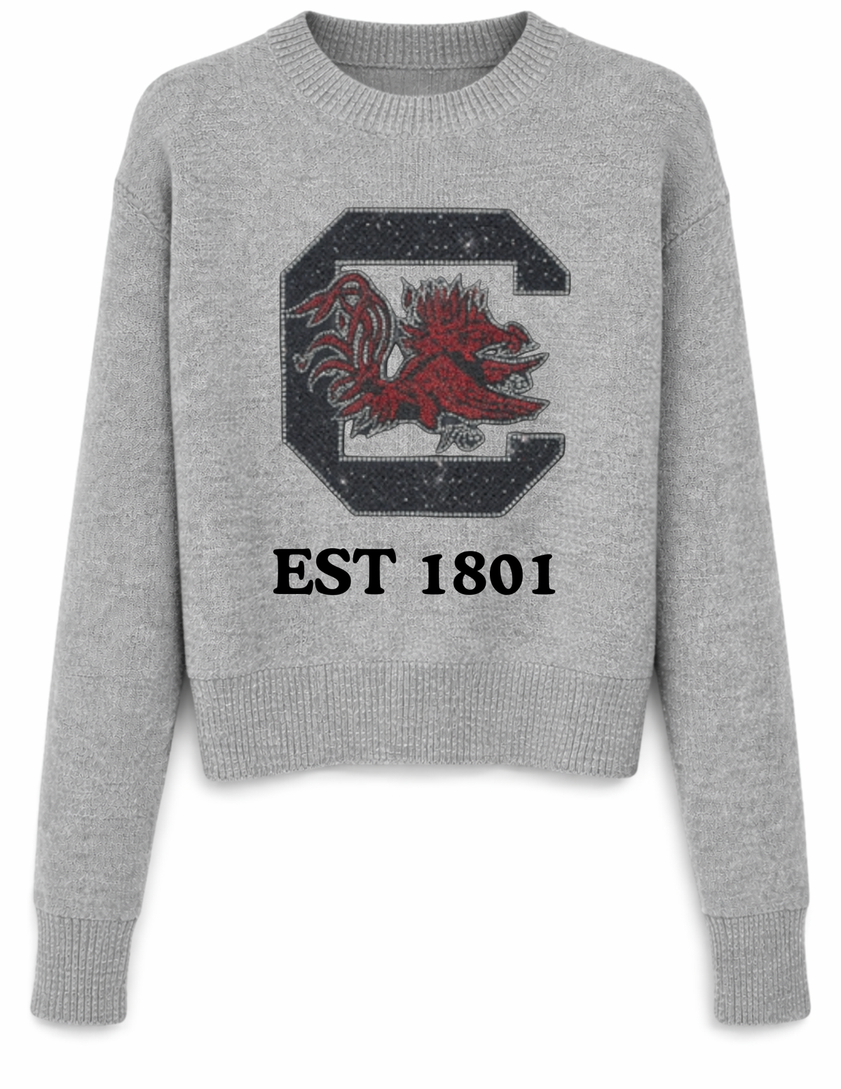 University of South Carolina Gamecock EST 1801 Gray Crewneck Sweater
