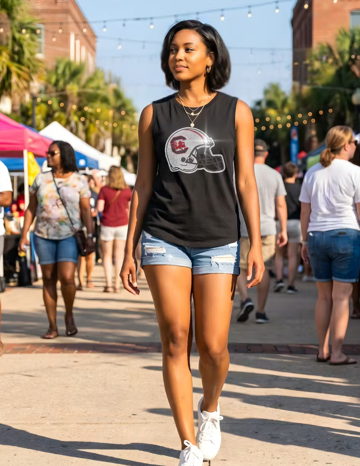 University of South Carolina Helmet Black Tank Top
