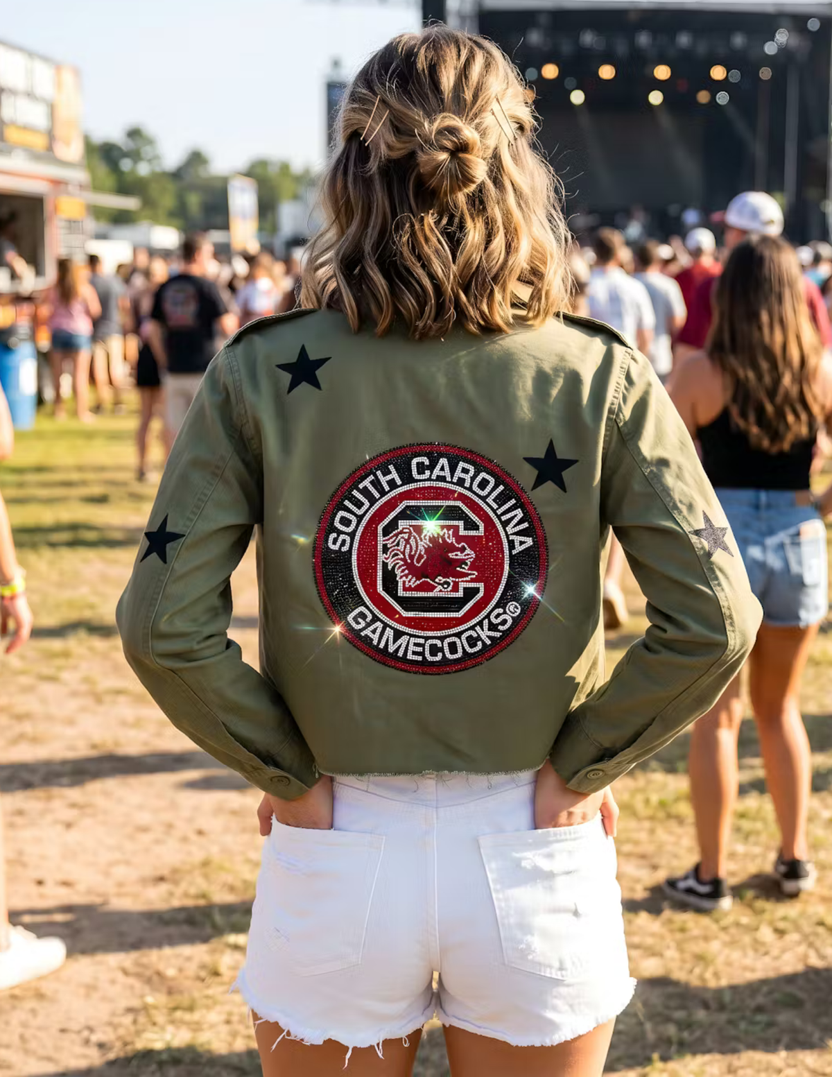 University of South Carolina Circle Decal Army Green Shacket