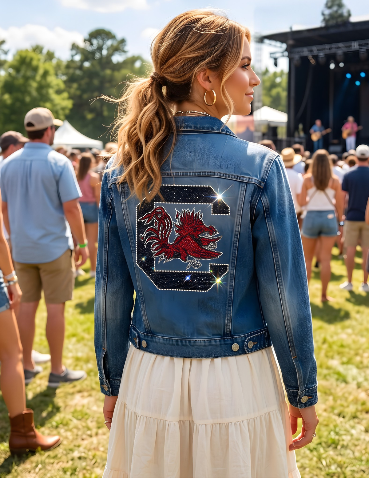 University of South Carolina Gamecock C Blue Denim Jacket
