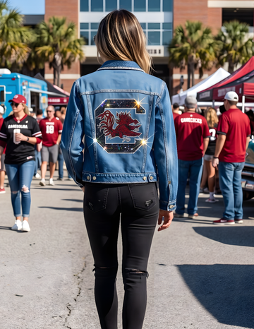 University of South Carolina Gamecock C Blue Denim Jacket