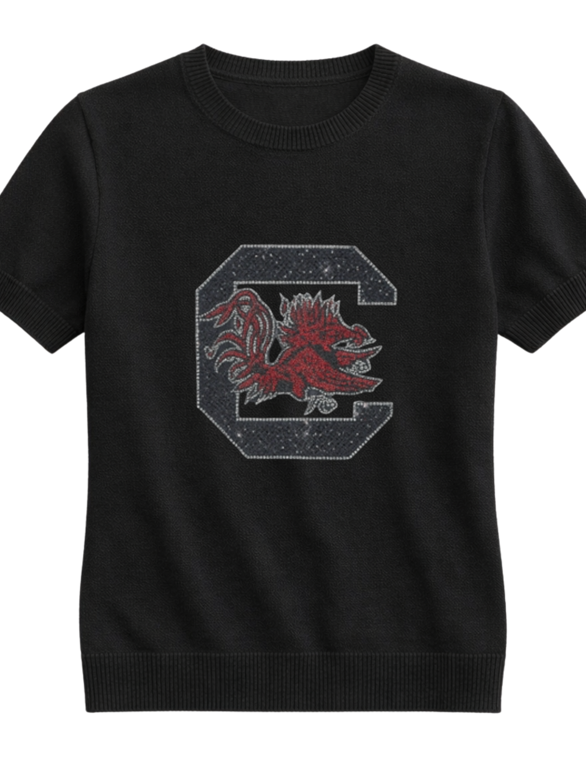 University of South Carolina Gamecock Black Short Sleeve Sweater