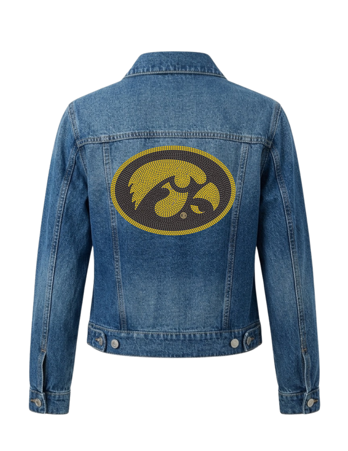 University of Iowa Oval Tigerhawk Blue Denim Jacket