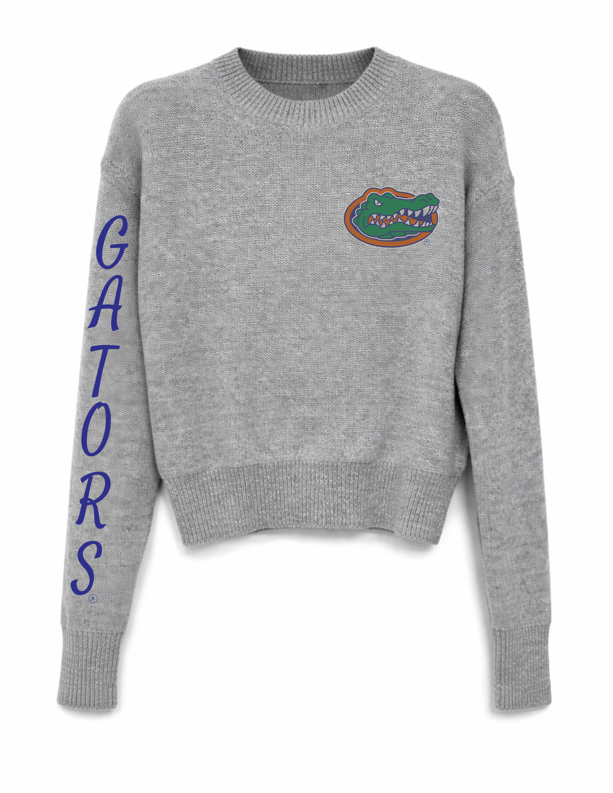 University of Florida Gators Sleeve Script Gray Crewneck Sweater