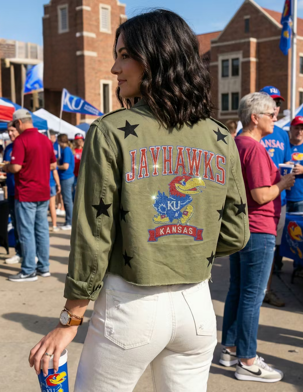 University of Kansas Jayhawks KU Kansas Army Green Shacket