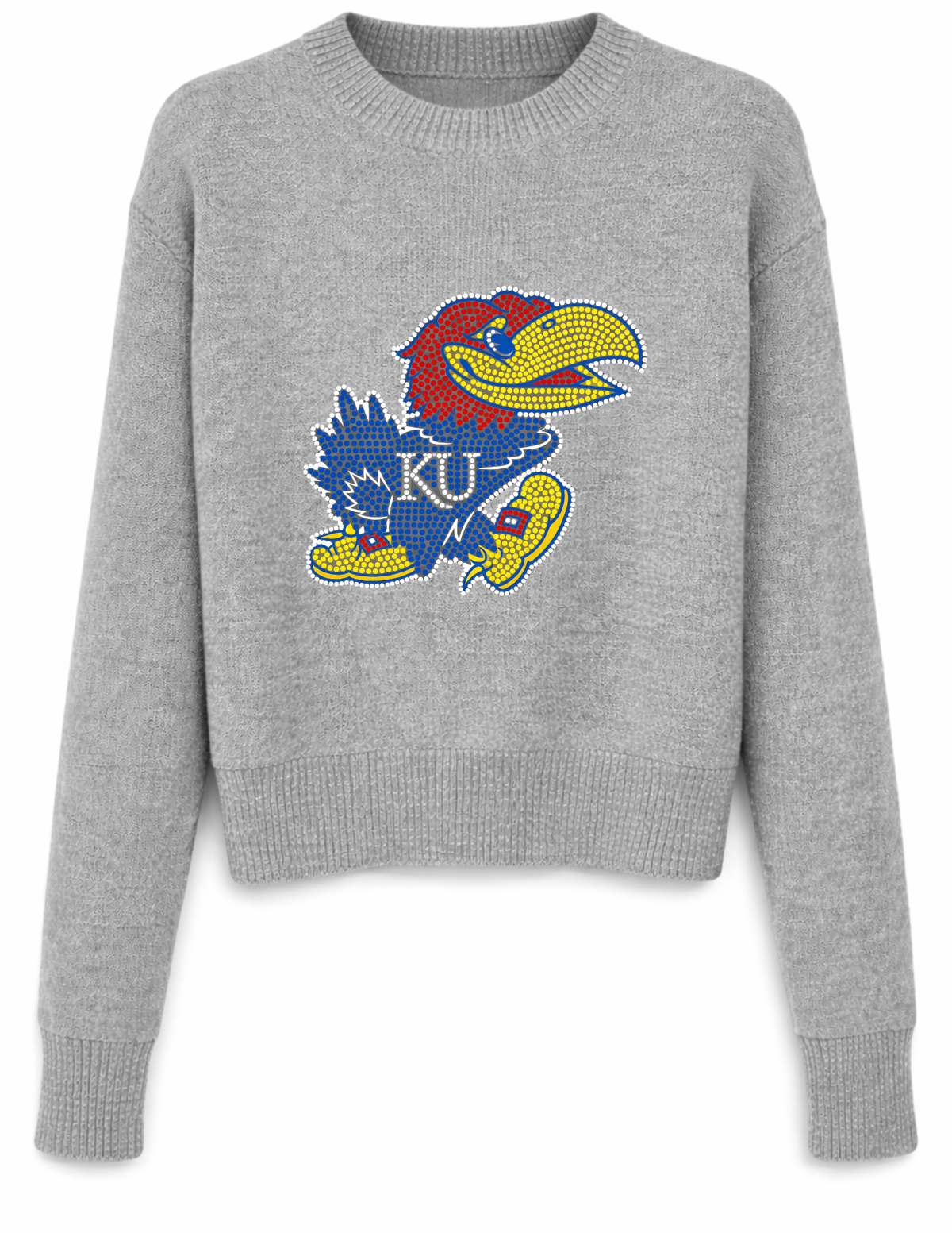 University of Kansas Jayhawks Gray Crewneck Sweater