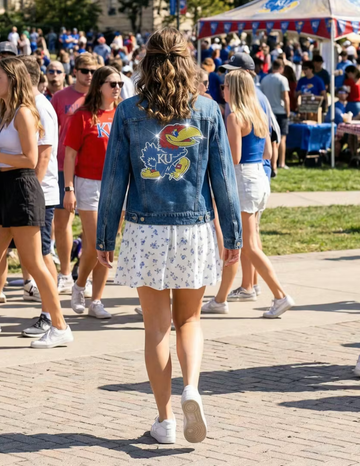 University of Kansas Jayhawk Blue Denim Jacket