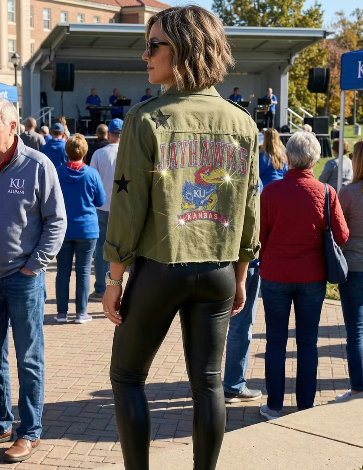 University of Kansas Jayhawks KU Kansas Army Green Shacket