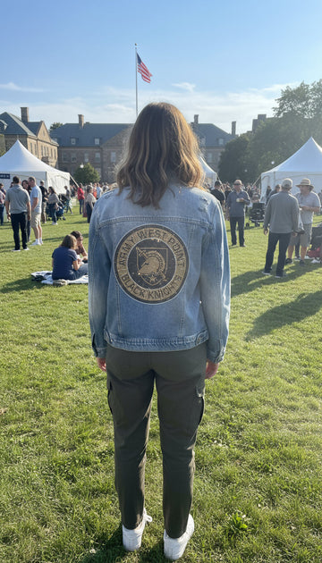 Army West Point Circle Athena Shield Blue Denim Jacket