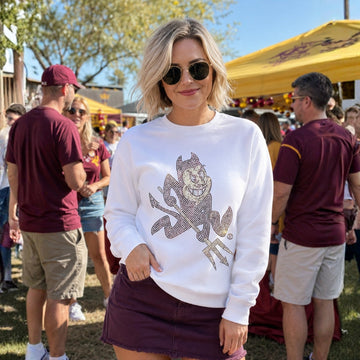 Arizona State Sparky White Crewneck Sweatshirt