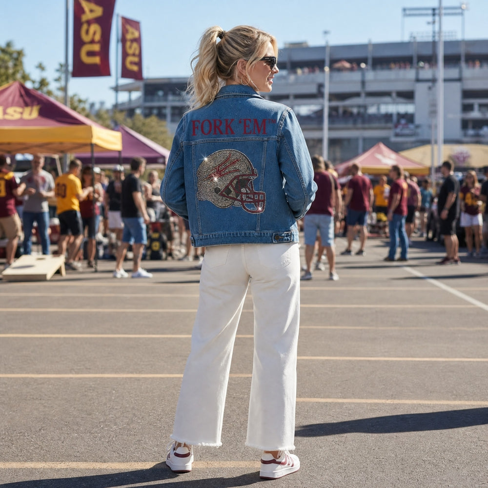 Arizona State Fork Em and Helmet Denim Jacket