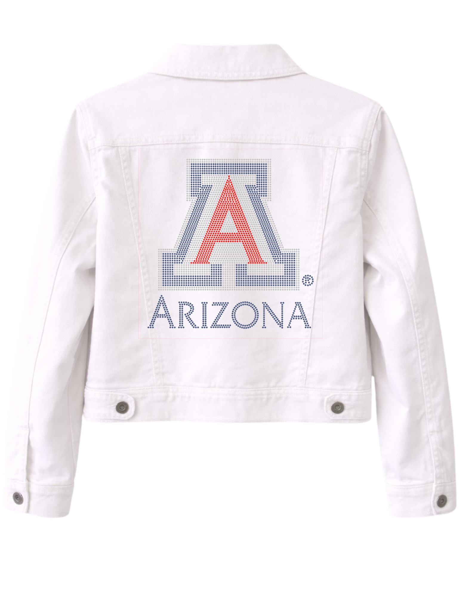University of Arizona Block A White Denim Jacket