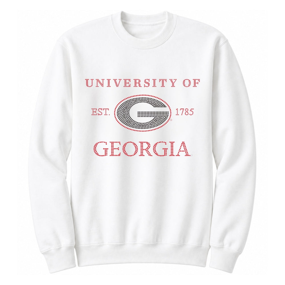University of Georgia EST 1785 White Crewneck Sweatshirt