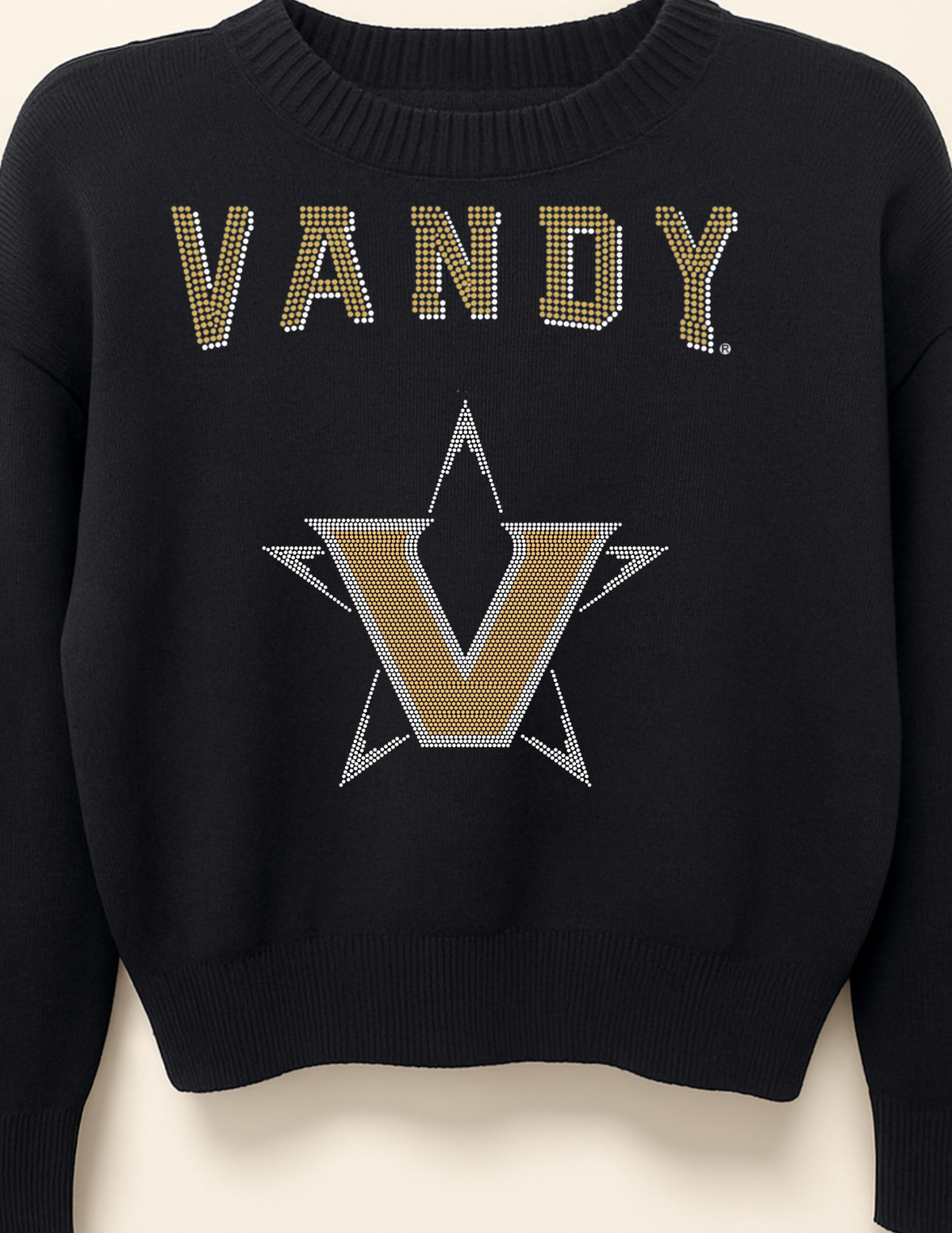 Vanderbilt Star V Vandy Crewneck Black Sweater