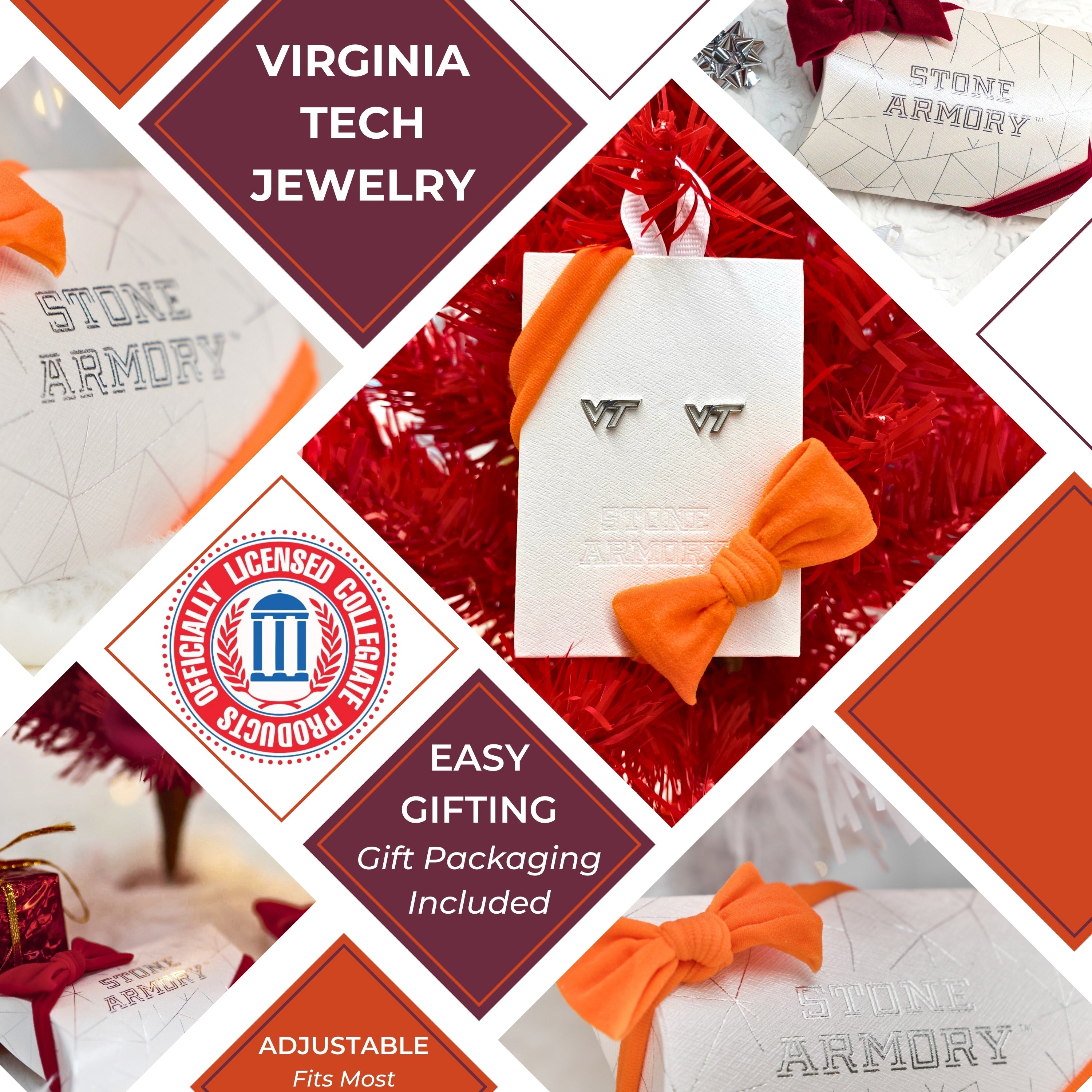 Virginia Tech VT Cutout Stud Earrings