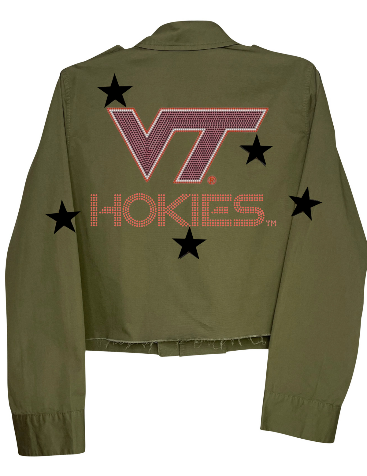 Virginia Tech Hokies & Large VT Army Green Shacket