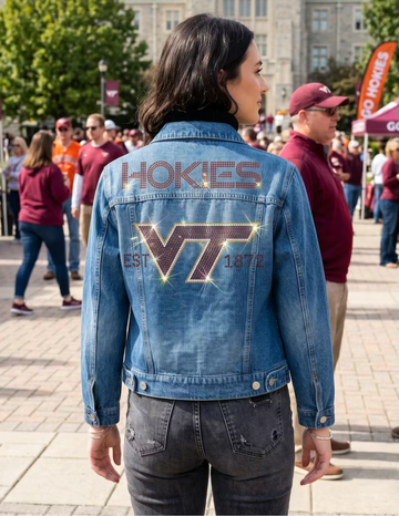 Virginia Tech EST 1872 Hokies Blue Denim Jacket