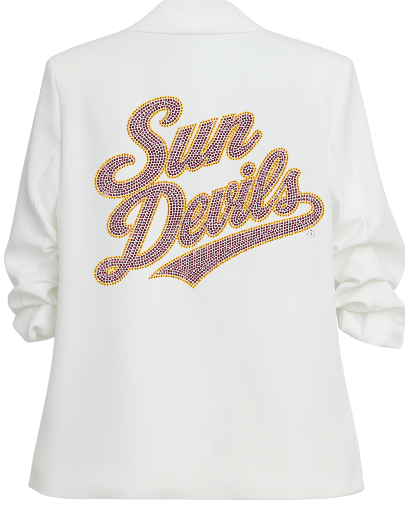 Arizona State Sun Devils White Ruched Sleeve Blazer
