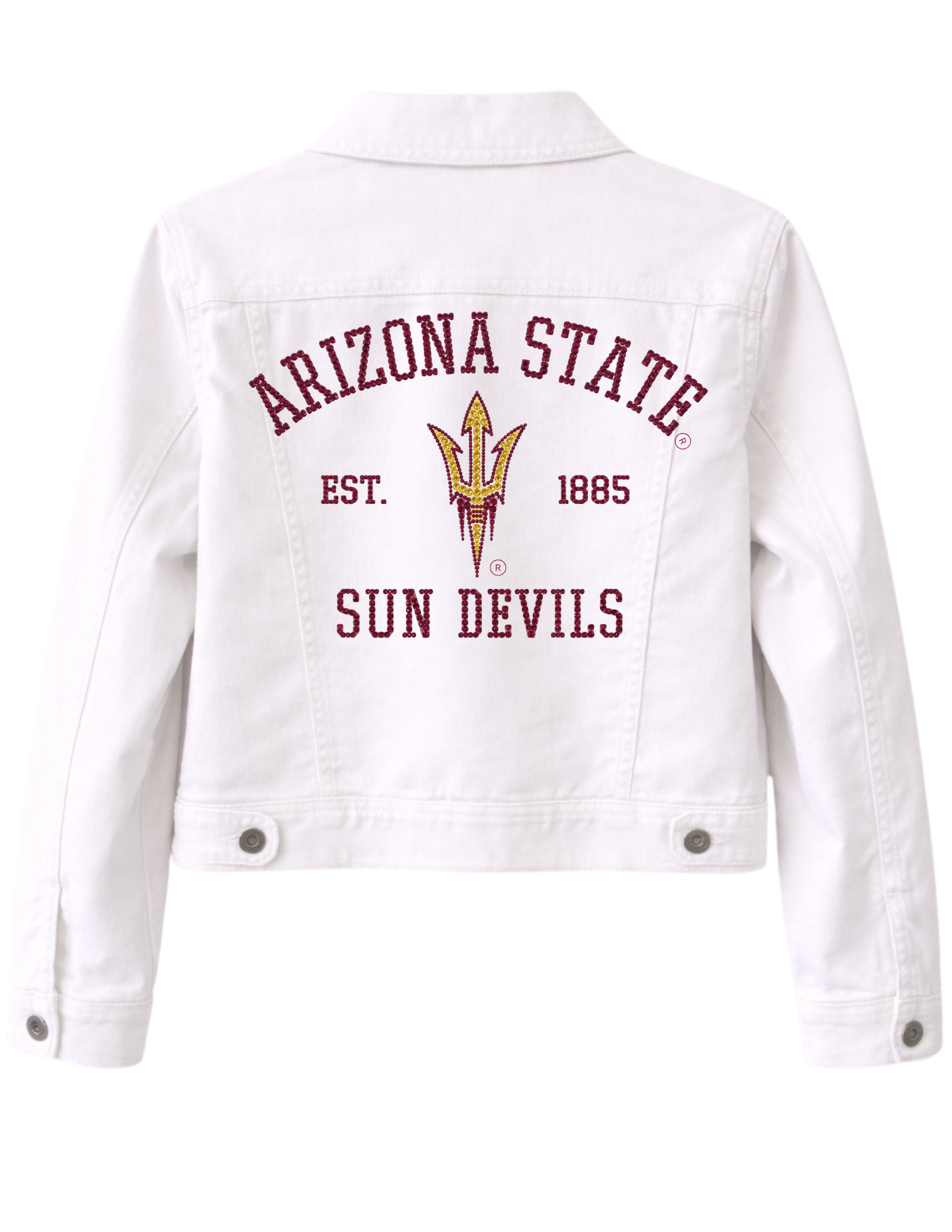 Arizona State Est. 1885 Sun Devils White Denim Jacket