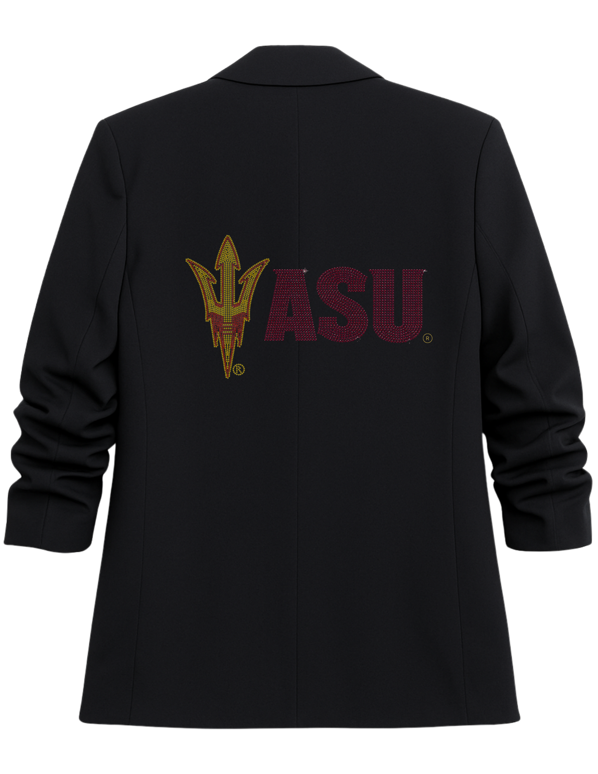 Arizona State Pitchfork ASU Black Ruched Blazer