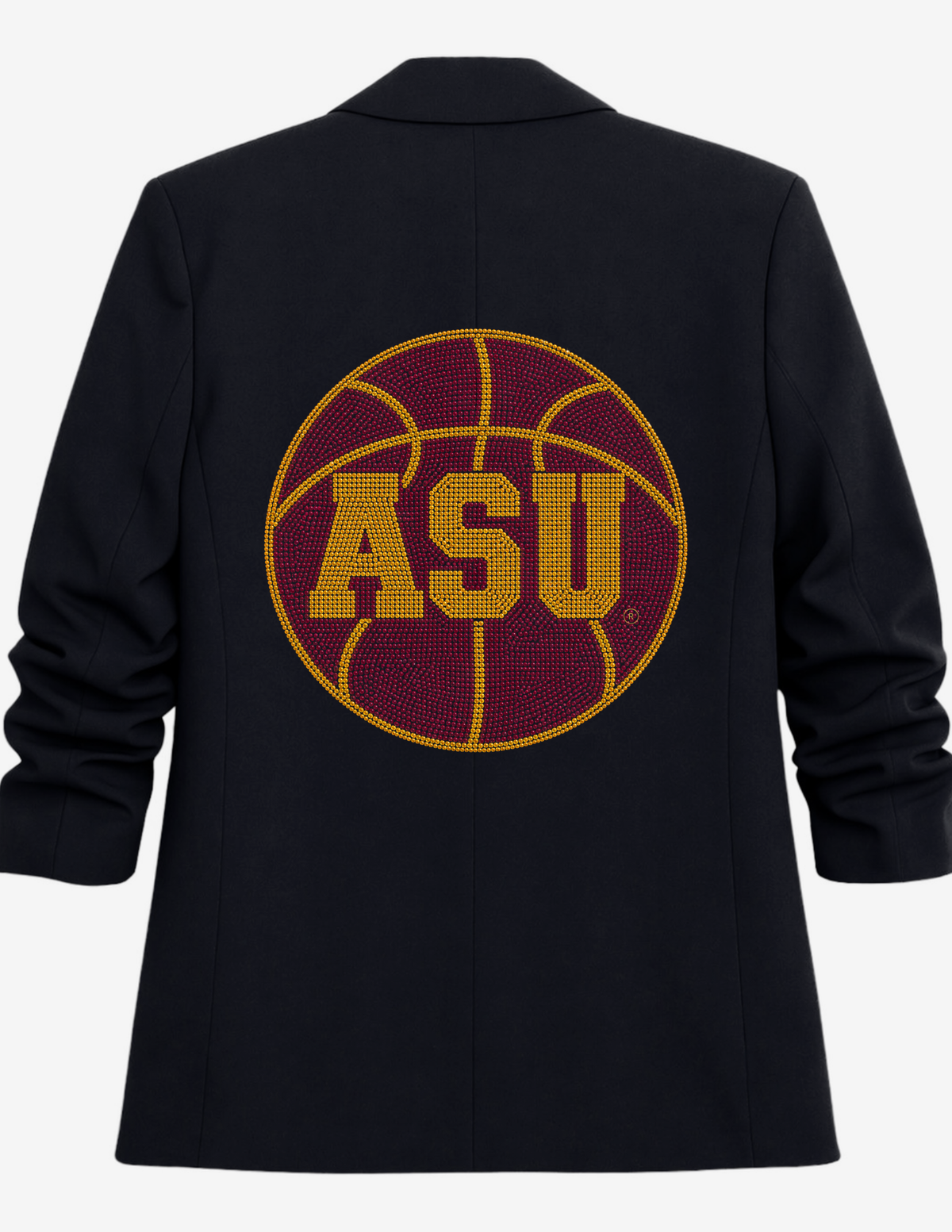 Arizona State Basketball ASU Black Ruched Sleeve Blazer