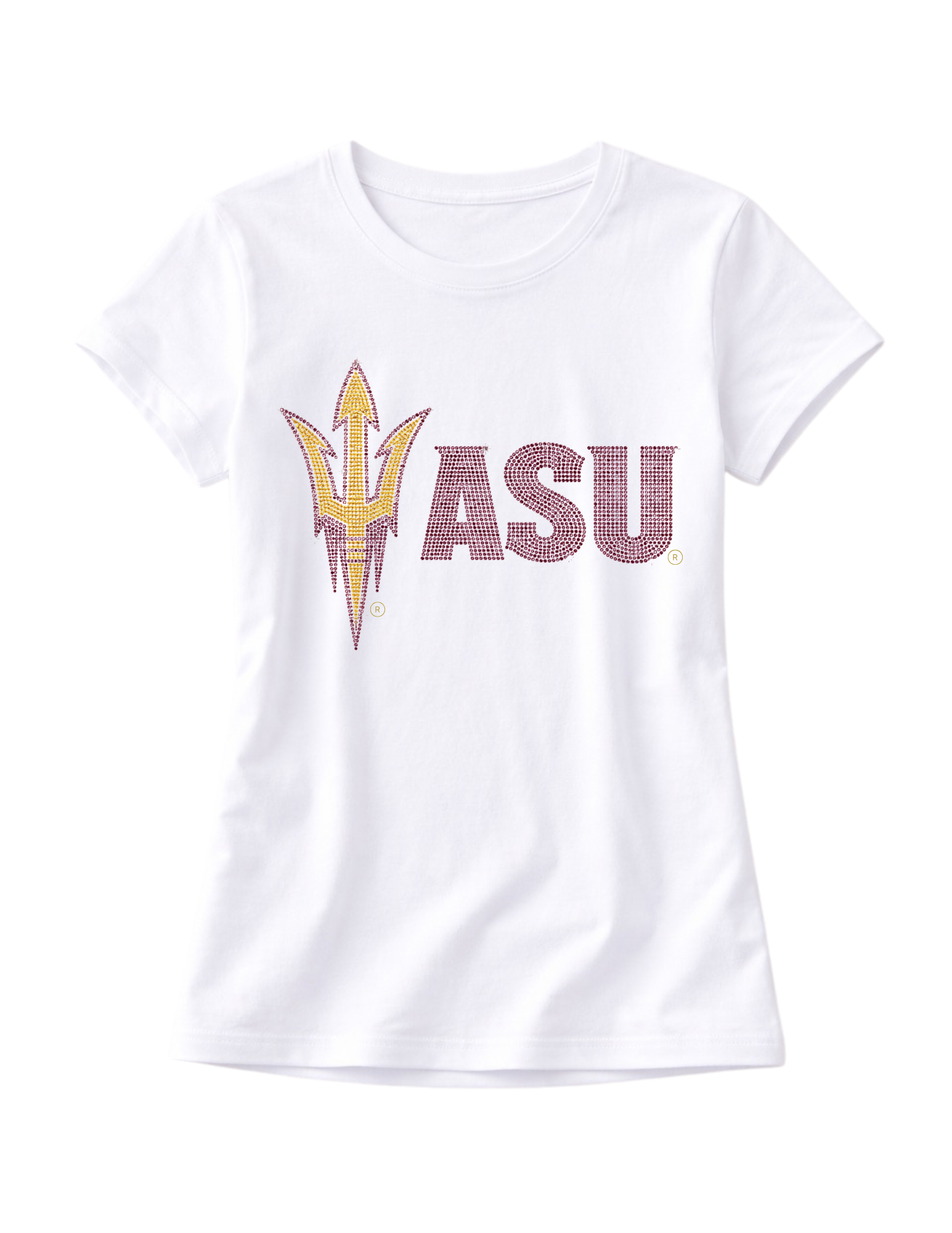 Arizona State Pitchfork ASU White Crewneck T-Shirt