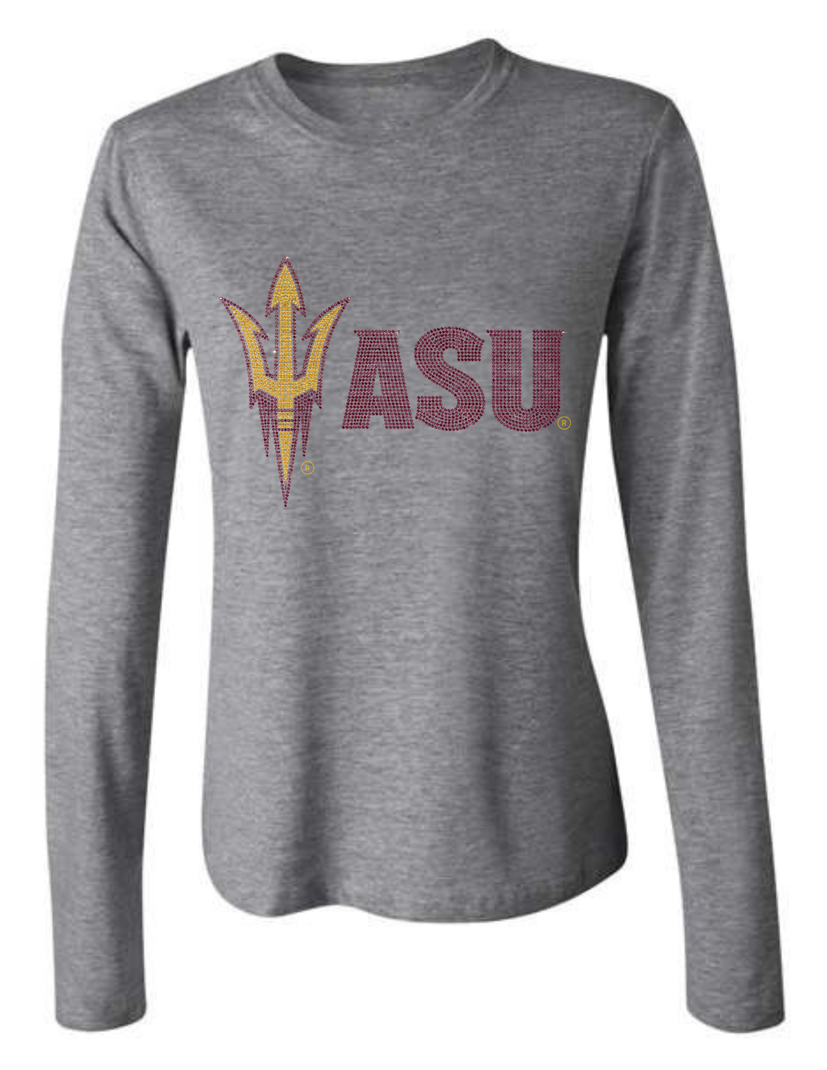 Arizona State Pitchfork ASU Gray Long Sleeve T-Shirt